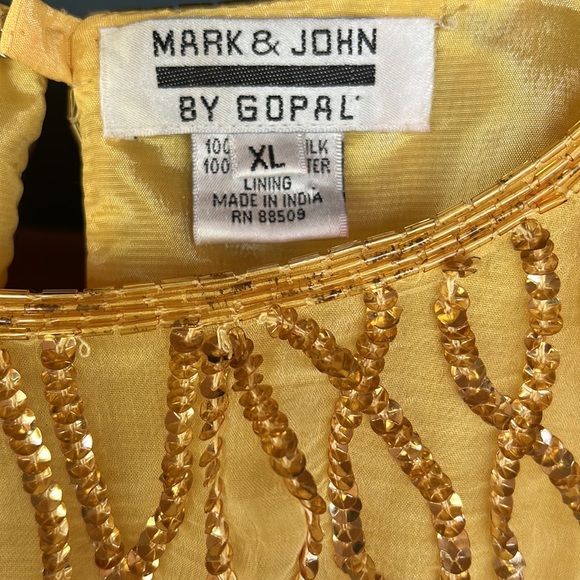 Vintage, Gold sequin blouse-XL. Gorgeous! - Picture 4 of 11